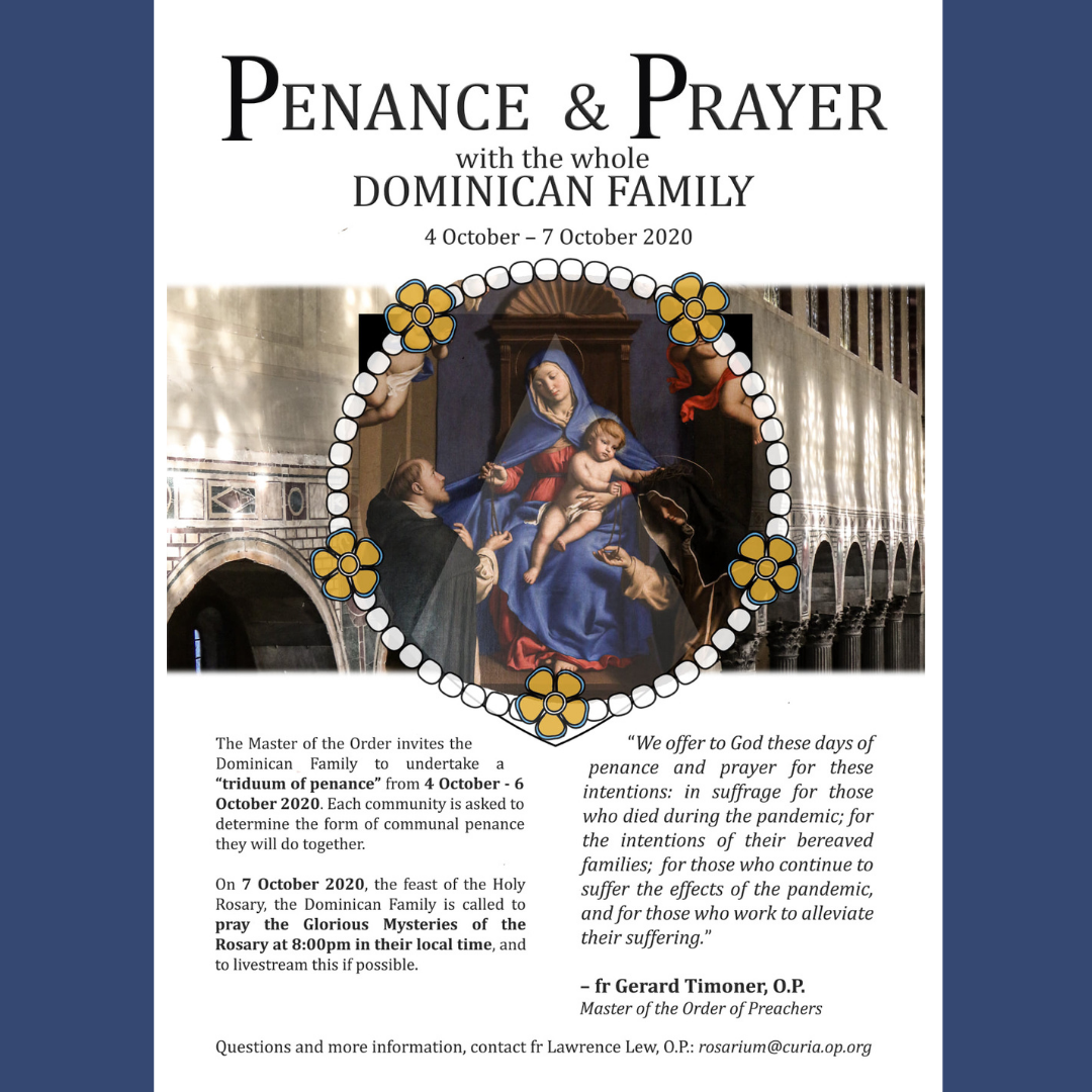 A message to the Dominican Family from the Master of the Order.