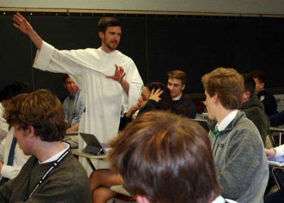Brother teaching a class