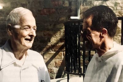 Donor Ted Berk with Fr. Andrew Carl Wisdom