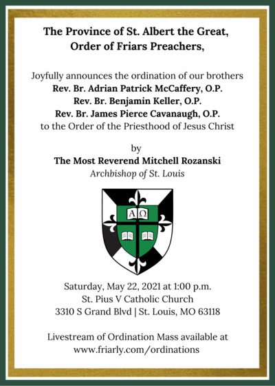 Invitation to 2021 Ordinations