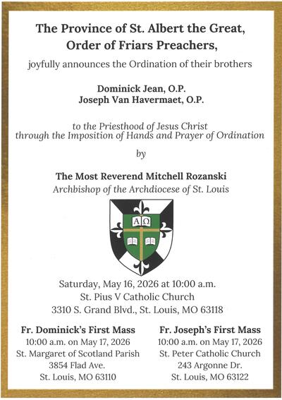 Ordinations May 2026