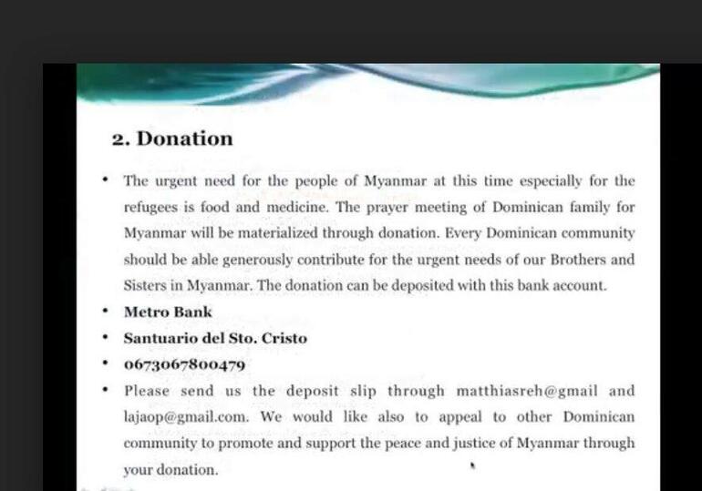Donations for Myanmar