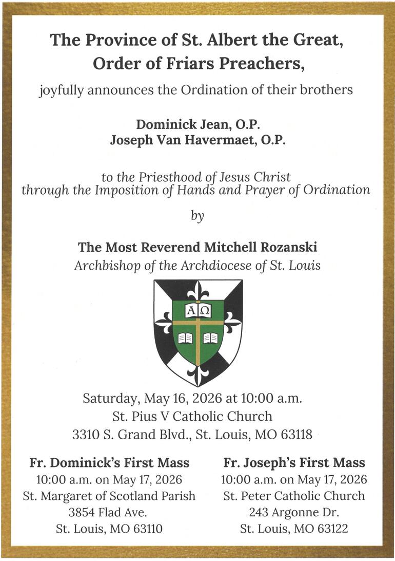 Ordinations May 2026