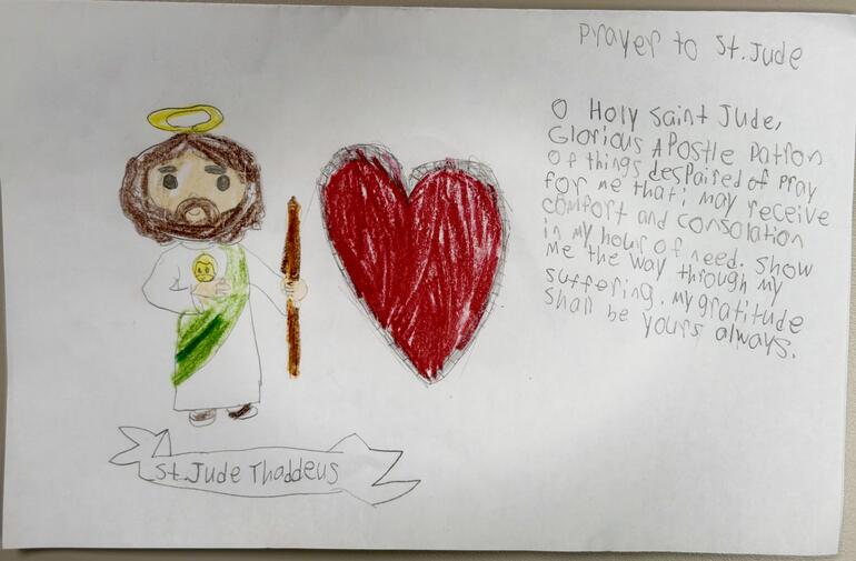 Child’s note St Jude 2026