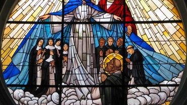 A stained glass window in the Dominican priory in Dubrovnik