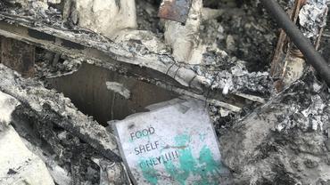 Burned construction site