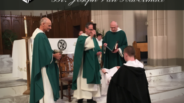 Dominican friar making simple profession of vows.