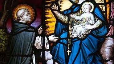 St. Dominic receives the Rosary