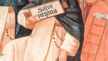 Photograph of stained glass depicting Blessed Jordan of Saxony
