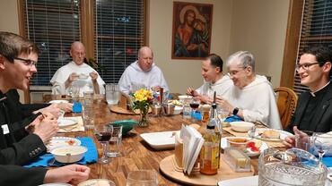Seminarians and Dominican friars at St. Albert the Great Priory, Minneapolis