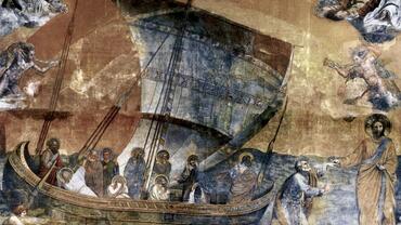 Color photo of Barque of St. Peter by Giotto