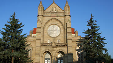 Color photo of St Dominics Church Denver