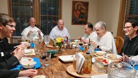 Seminarians and Dominican friars at St. Albert the Great Priory, Minneapolis