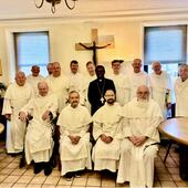 Friars with Bishop Musa