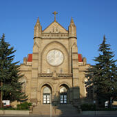 Color photo of St Dominics Church Denver